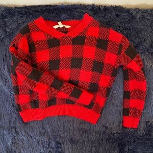 Kids red and black sweater